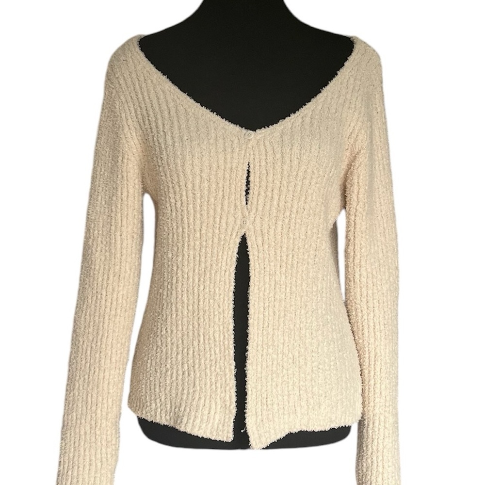 Ella Emma XL Cream/Ivory Cropped 2 Button V Neck  Cardigan Y2K